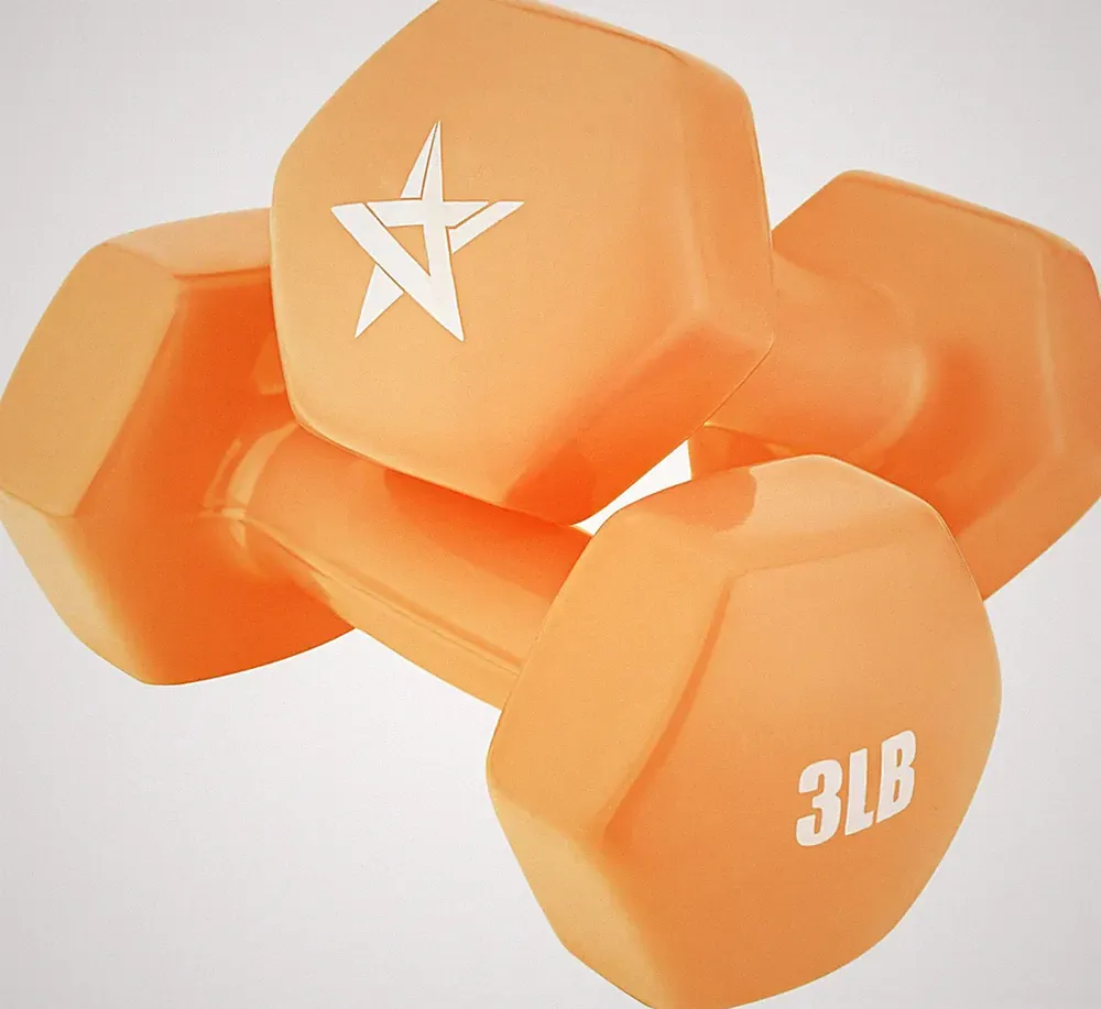 Vinyl Hexagon Dumbbell - Dumbbells Set of 2 Hand Weights for Home Gym & Strength