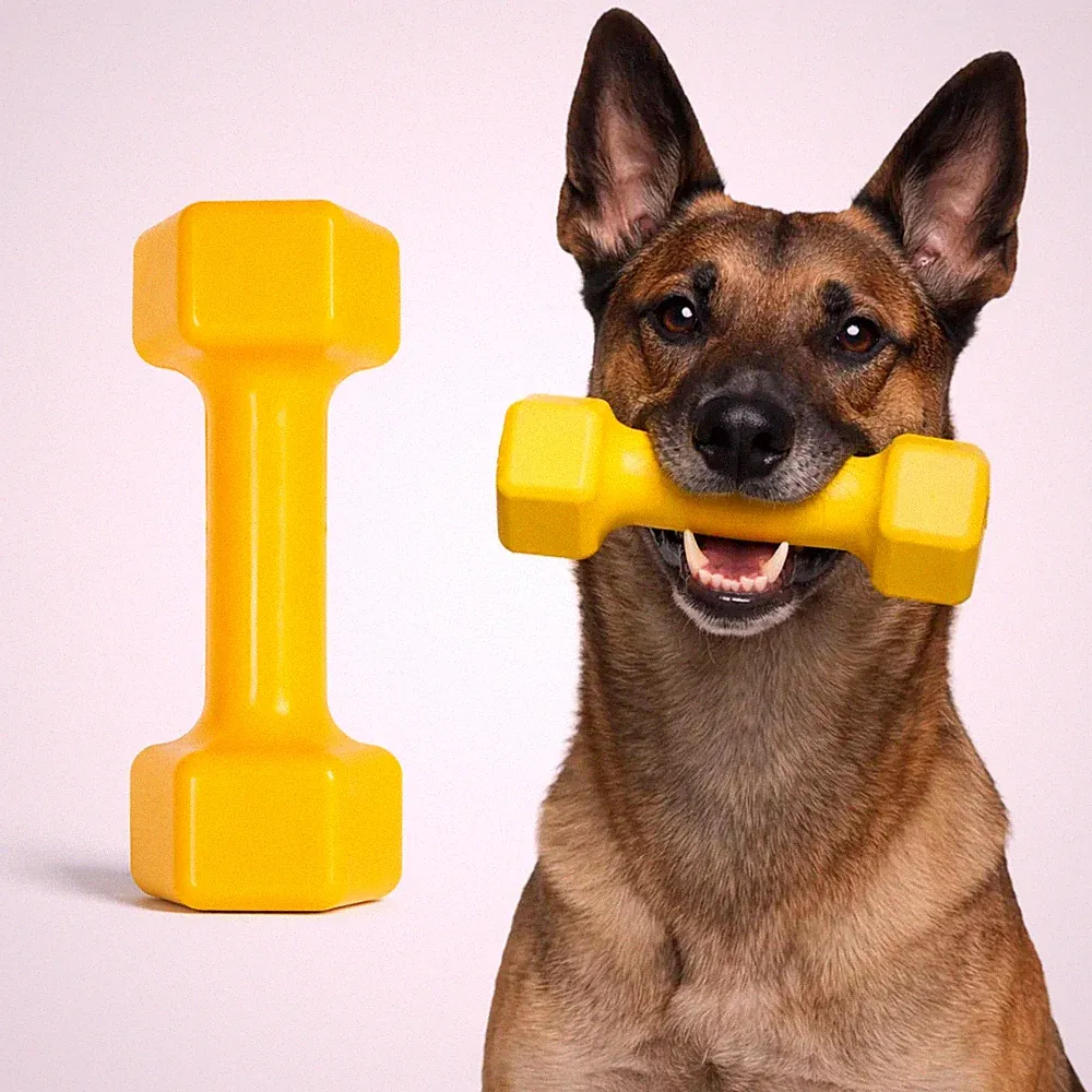 Virtually Indestructible Dog Dumbbell - Lifetime Replacement - Tough, Durable...