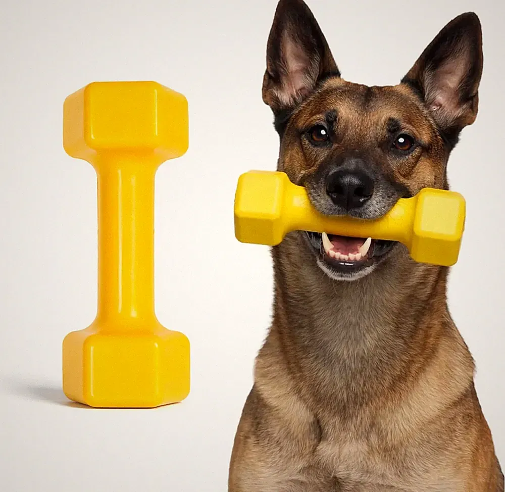 Virtually Indestructible Dog Dumbbell - Lifetime Replacement - Tough, Durable Ch