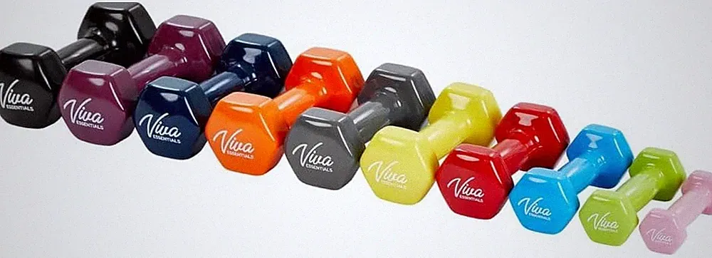 Vivaessentials Vinyl Coated Dumbbell Set – 10 Individual Dumbbells, 1 Each of 1