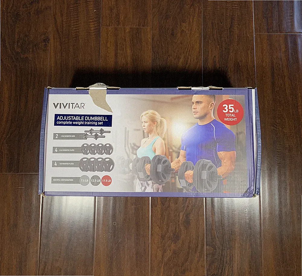 VIVITAR Adjustable Dumbbells Set 35lbs Total Weight Gym Workout *NEW* FAST SHIP