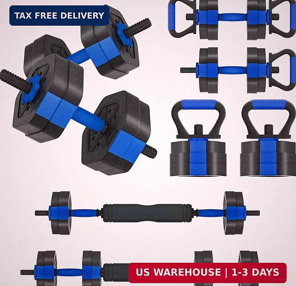 VIVITORY Dumbbell Sets Adjustable Weights, Free Weights with Connector, Non-Roll