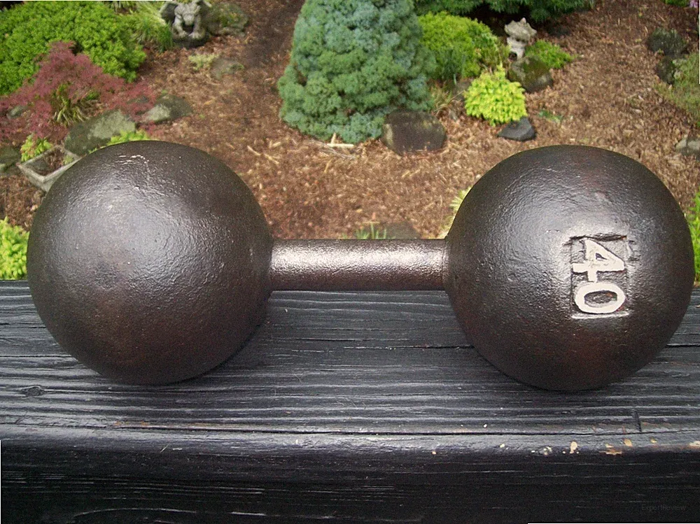 vtg GLOBE DUMBBELL 40lbs. BODYBUILDING York Barbell Strongman FITNESS Grip GYM