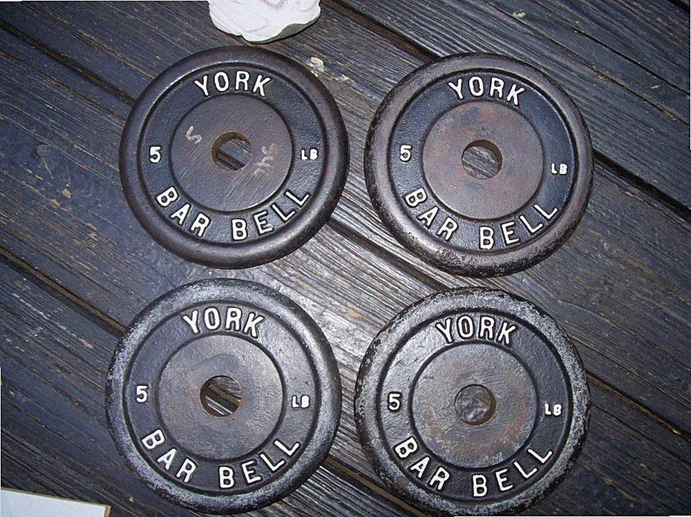 vtg YORK BARBELL 5s DUMBBELLS BodyBuilding EXERCISE Fitness STRONGMAN gym IRON*