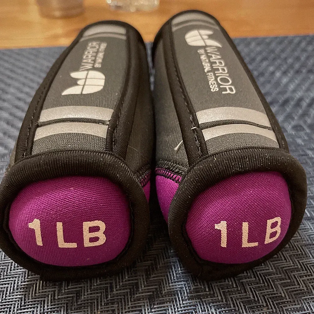 Warrior One Pound Weights Set of 2 1lb. For Walking - Shoulder Rehab - Etc