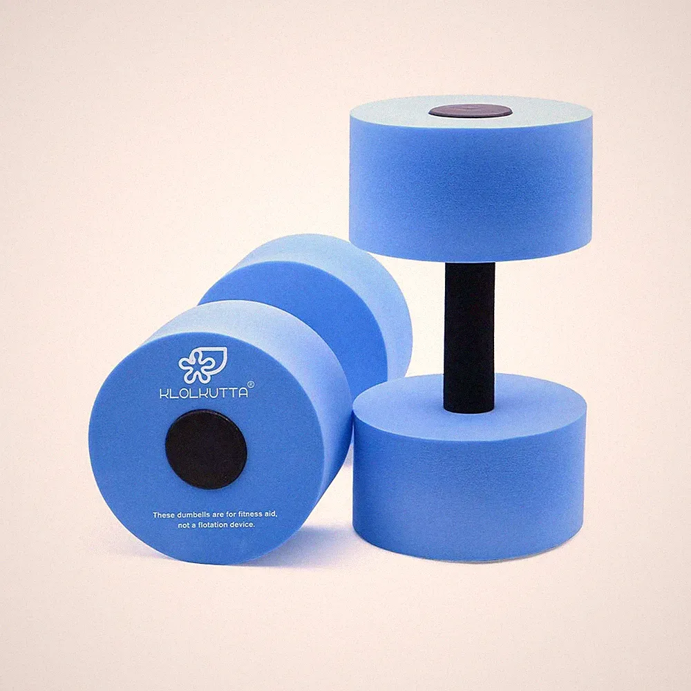 Water Dumbbells, Blue Aqua Dumbbells Set High-Density EVA-Foam ... FAST USA SHIP