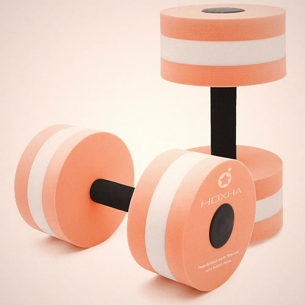 Water Dumbbells Orange, 2 Pcs Pool Weights for Water Aerobic Exercise