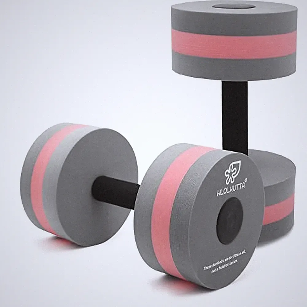 Water Dumbbells, Pool Weights for Water Exercise, 2 Pcs Aquatic Barbells Gray