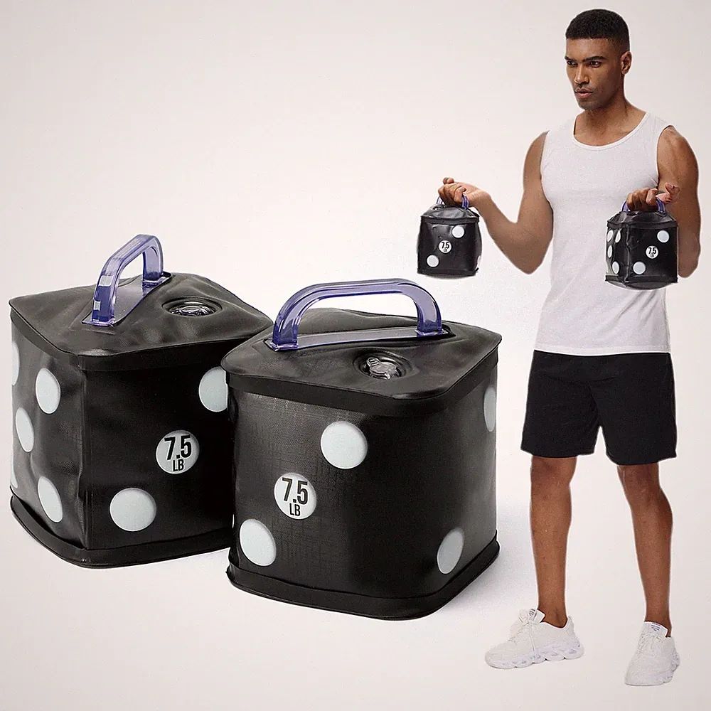 Water Filled Dumbbells 15lbs Adjustable Foldable Portable Travel Fitness Set