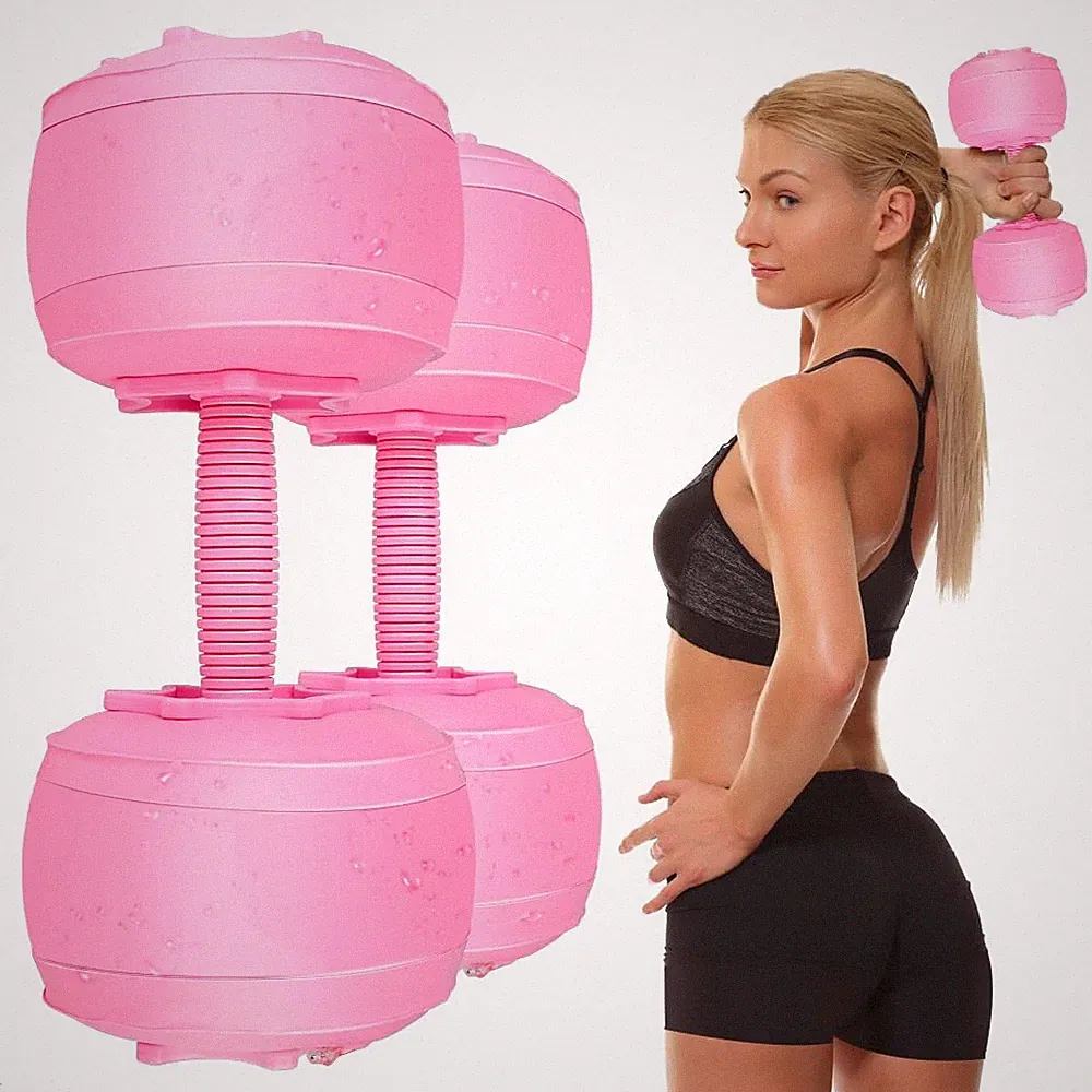Water Filled Dumbbells Set for Women, Travel Weights Adjustable Water Dumbbel...