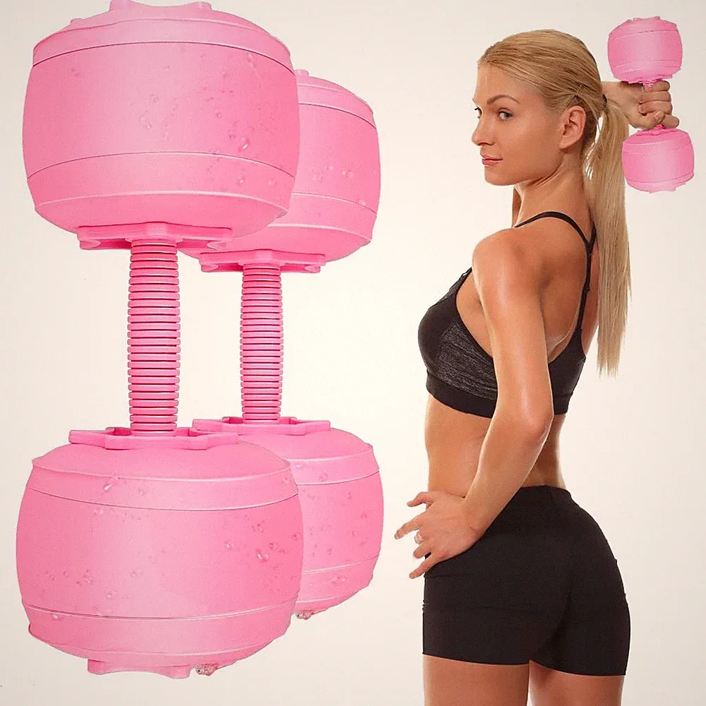Water Filled Dumbbells Set for Women, Travel Weights Adjustable Water Dumbbel...