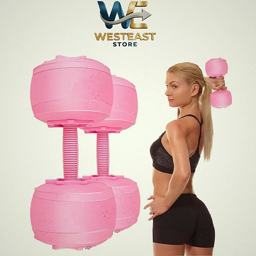 Water Filled Dumbbells Set for Women, Travel Weights Adjustable Water Dumbbells