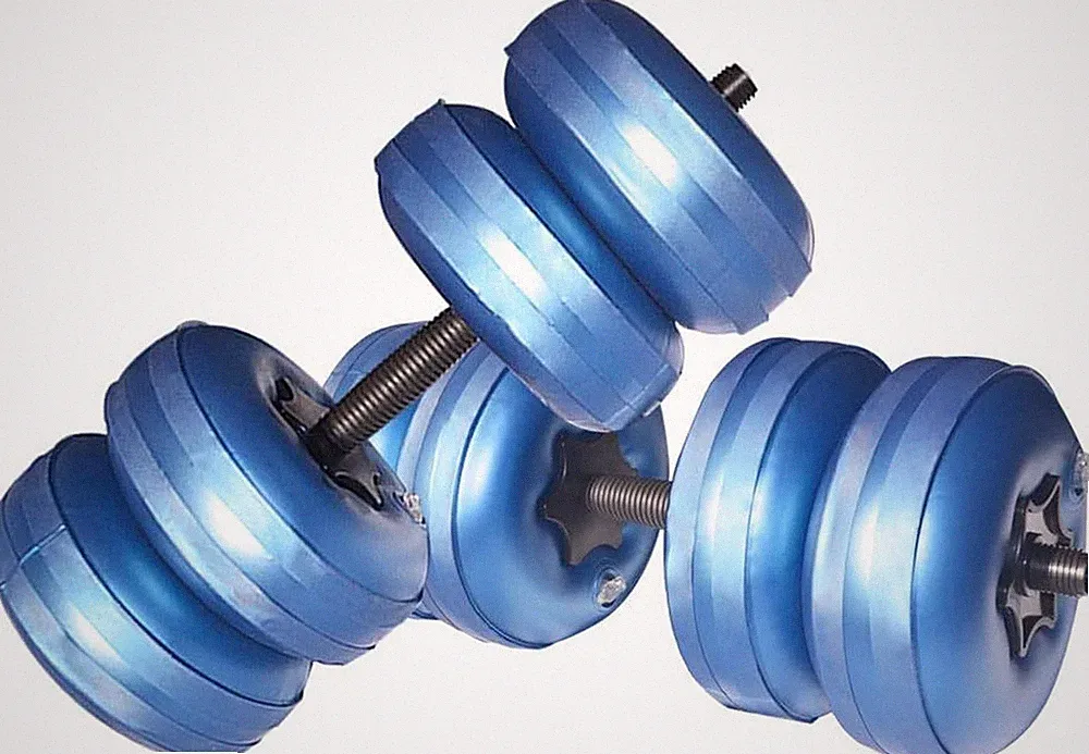 Water Filled Dumbbells Set - Water Filled Weights - Portable Travel Weights - Ad