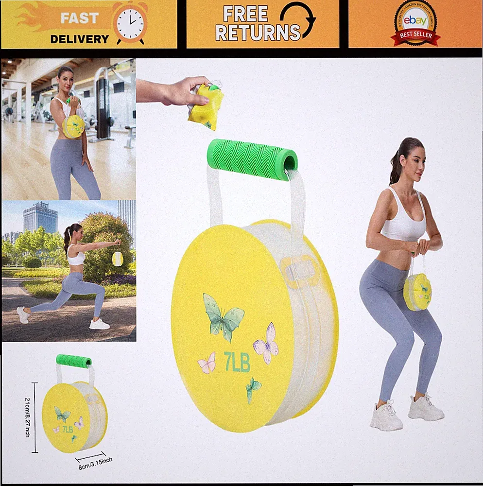 Water-Filled Travel Dumbbells Set 7/10/15/20 lbs - Portable Fitness Equipment fo