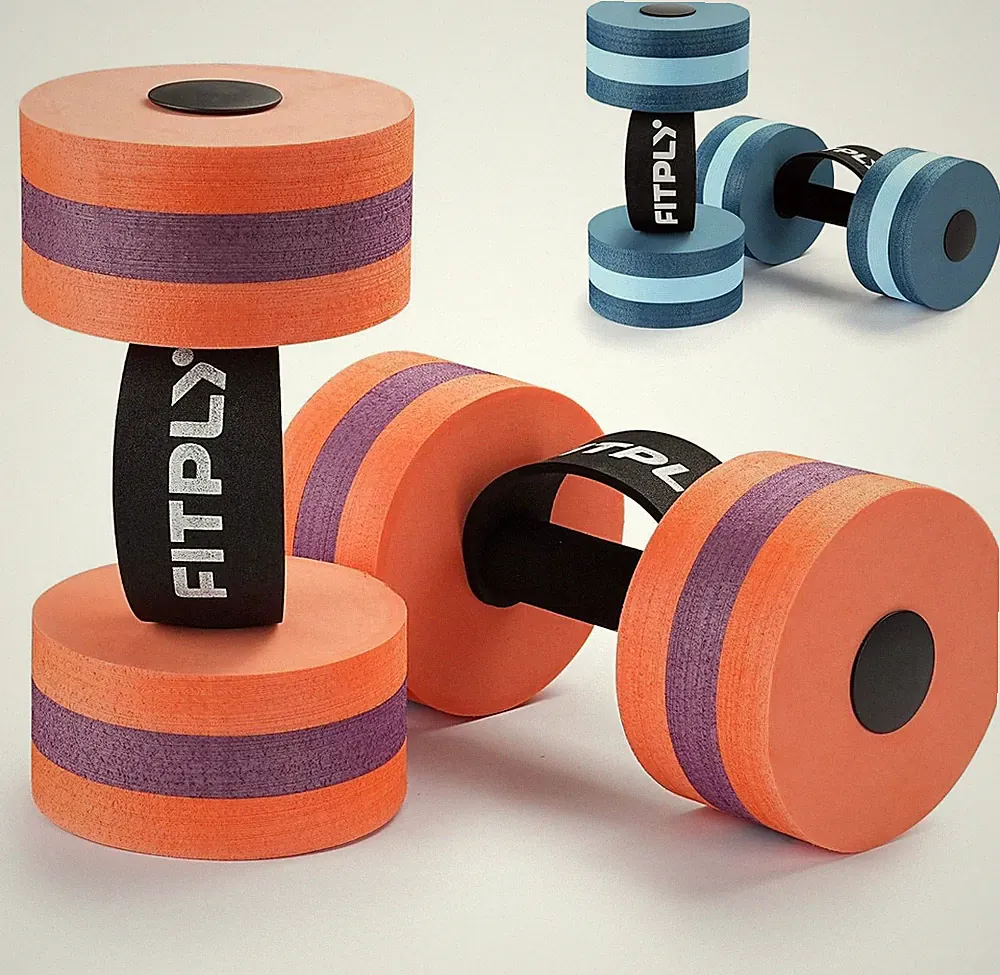 Water Weights Aquatic Pool Dumbbells for Swimming Exercise - EVA Foam Swim Pool