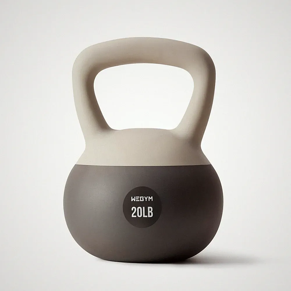 WeGym Soft Kettlebell with Cushioned Impact Resistant Base, 20LB, Sandstone