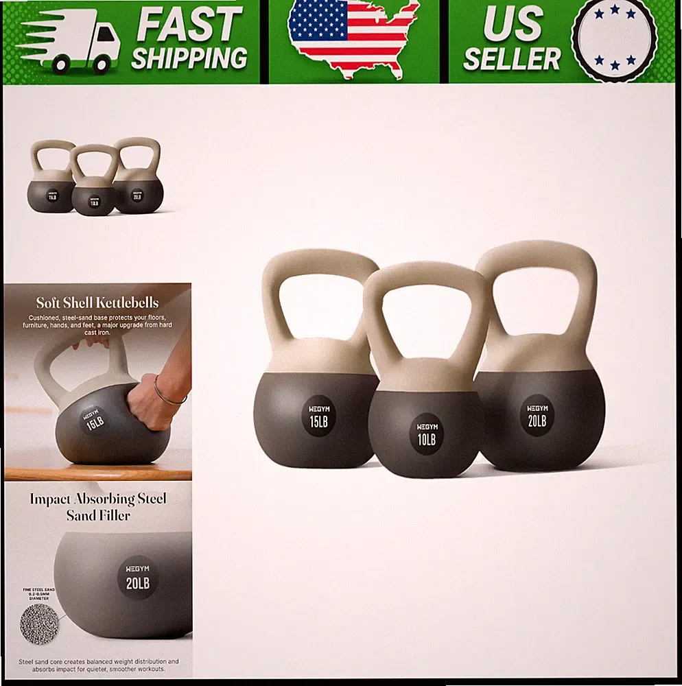 WeGym Soft Kettlebell with Wide Grip Handle for Home Workouts and Strength