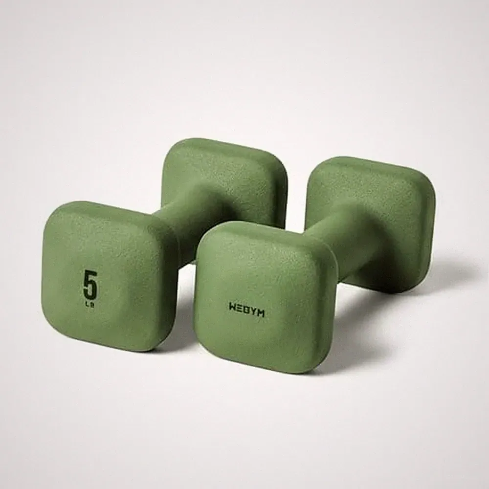 WeGym Square Dumbbells for Home Gym, Hand Weights for Strength Training Forest