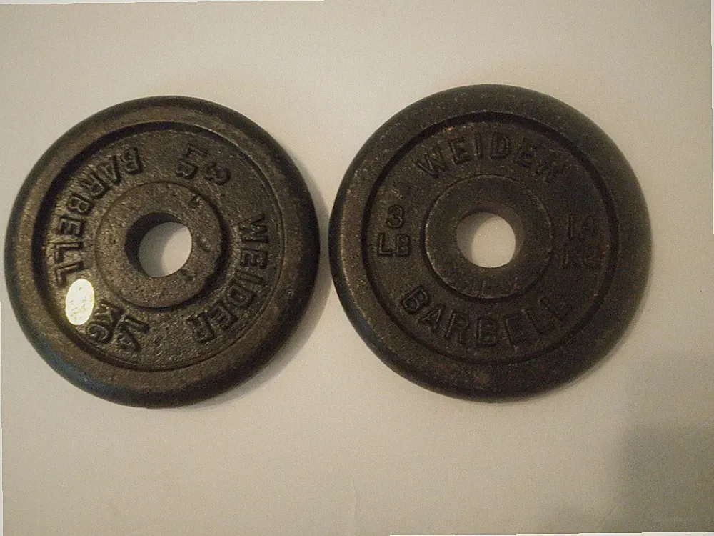 Weider cast iron barbell/dumbbell plates 3 lb. (for standard bar) lot of 2