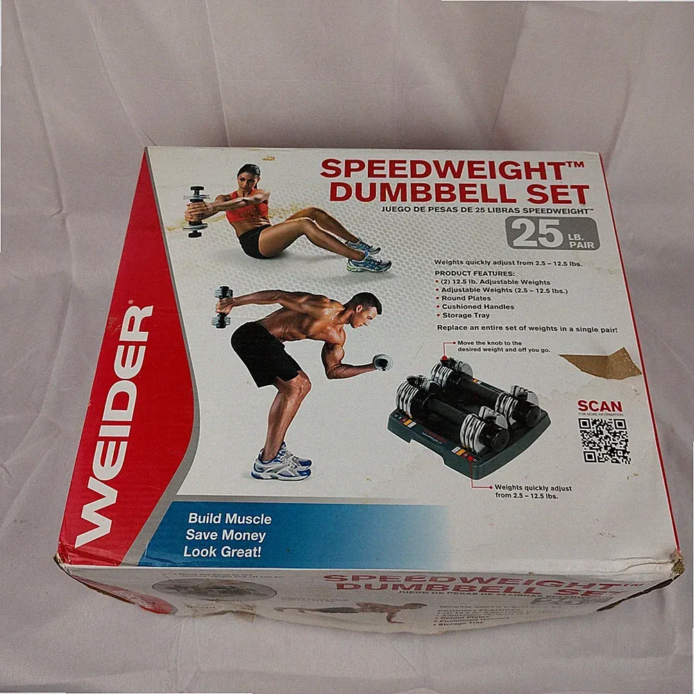 Weider SpeedWeight Adjustable Workout Dumbbells 25 LBS Total Pair
