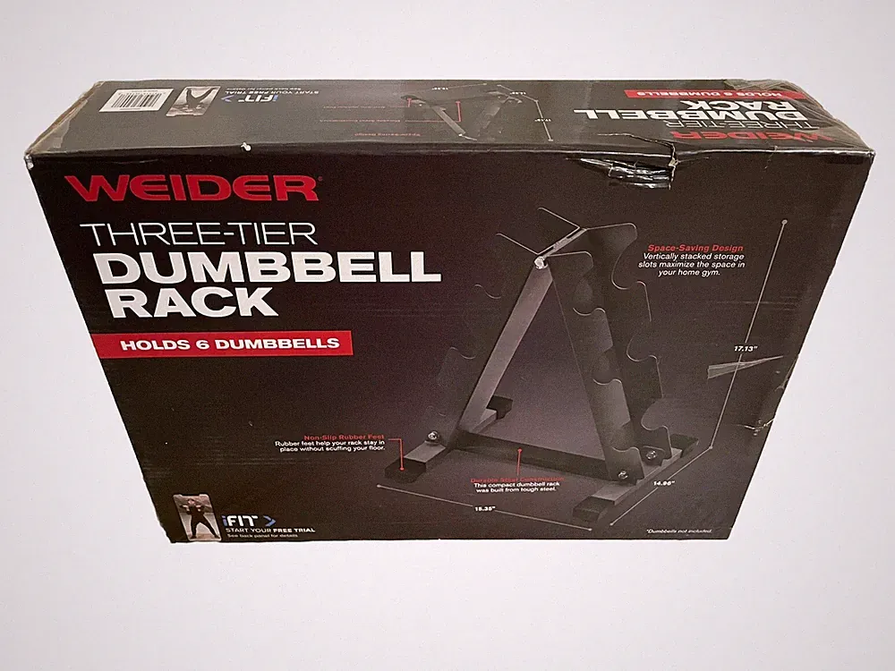 Weider Three Tier 6 Six Dumbbell Weight Rack Utility Bar (RACK ONLY)