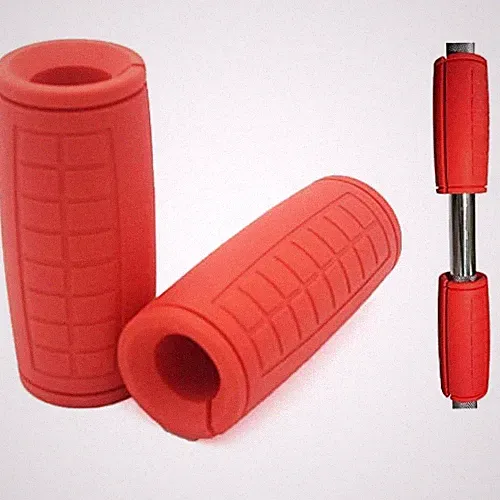 Weight Bar Grips Fit Standard Barbell, Dumbell Handles, Thick Bar Training Red