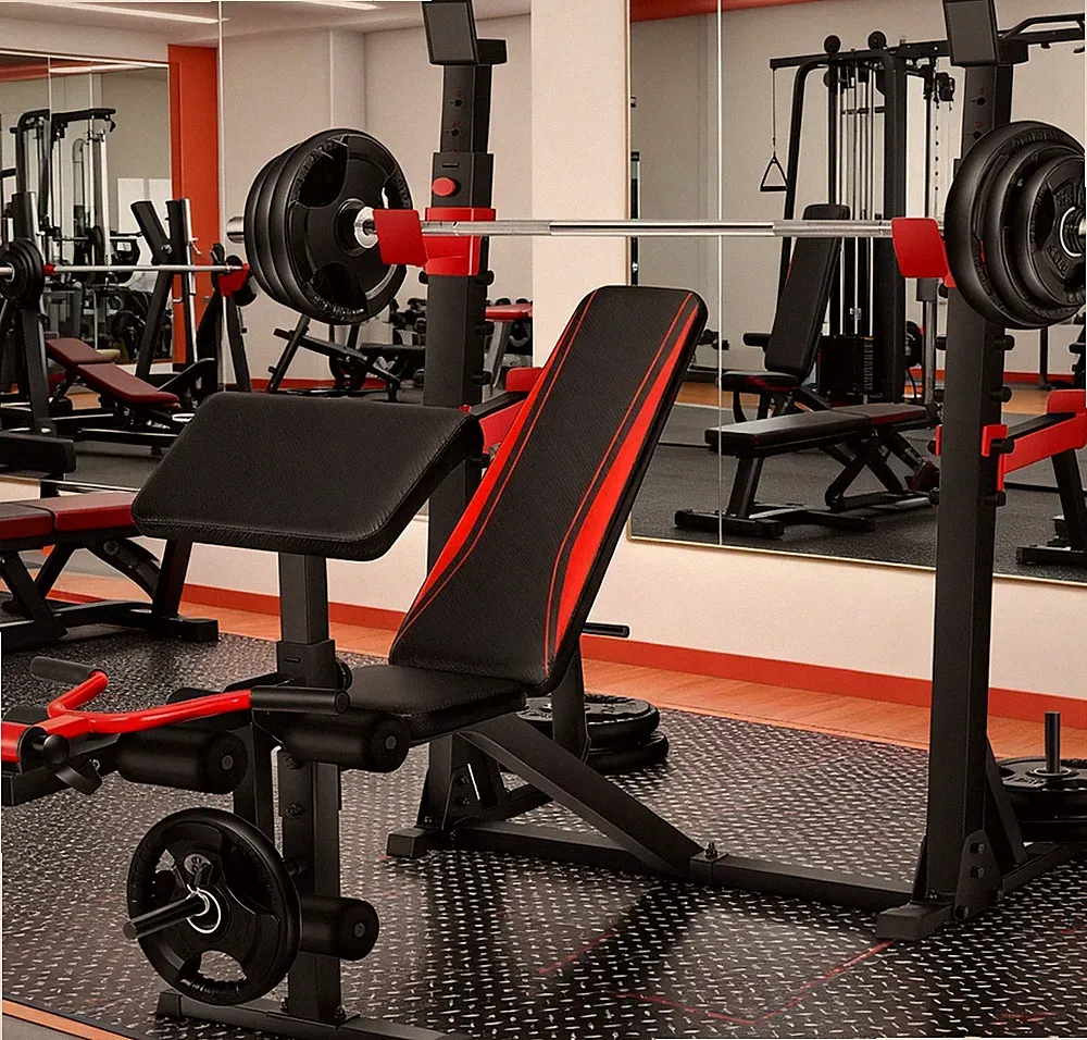 Weight Bench Set with Squat Rack Preacher Curl 900LBS Workout Bench for Home Gym