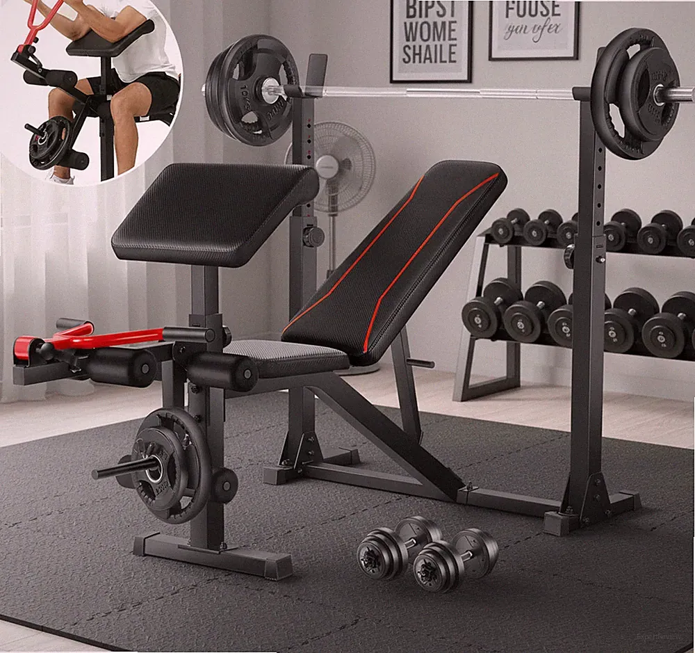 Weight Bench with Leg Extension and Curl 900LBS Adjustable Workout Bench for Hom
