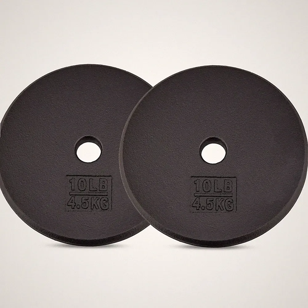 Weight Plates 1 Inch 10LB Pair Cast Iron Black PF8Z Yes4All Standard Ideal