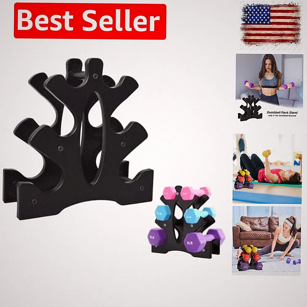 Weight Rack for Dumbbells 3 Tier, Plastic Dumbell Rack, Compact Weight Holder...