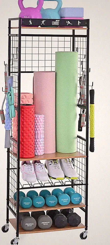 Weight Rack for Dumbbells, Home Gym Storage for Yoga Mat Dumbbells Kettlebells a