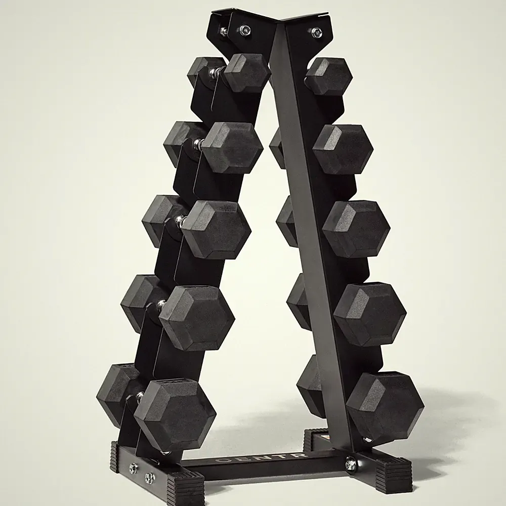 weight set dumbells with rack