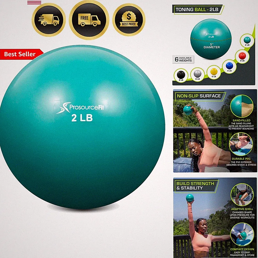 Weighted Toning Exercise Balls for Pilates, Yoga, Strength Training and Physi...