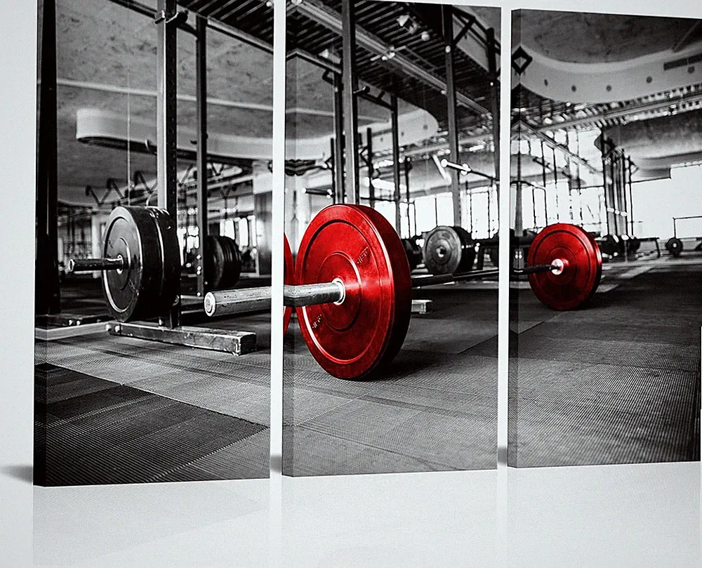 Weightlifting Canvas Wall Art Dumbbells Painting Pictures Gym Training Poster Fi
