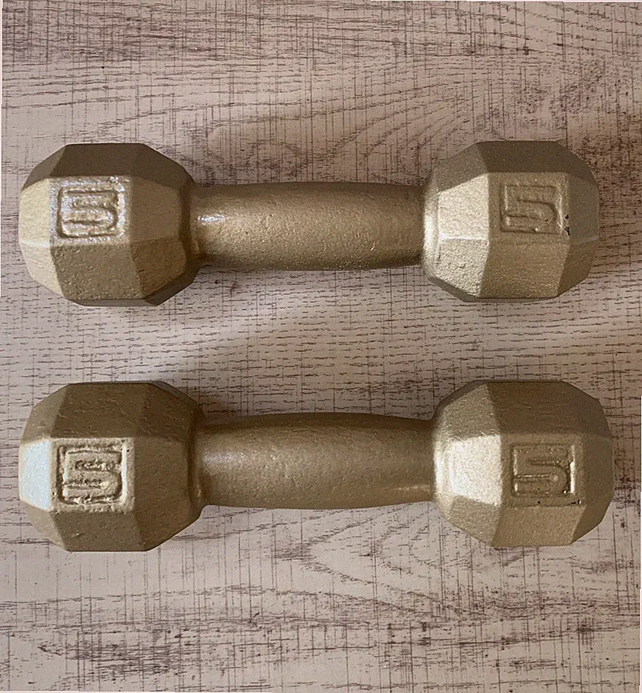 Weightlifting, CrossFit, Iron Hex 5 Lbs Each Barbell Weight Set, Pre-Owned