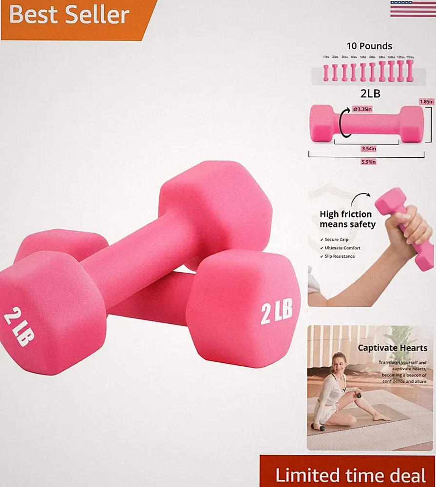 Weights Dumbbells 10 Colors Options Compatible with Set of 2 Neoprene Dumbbel...