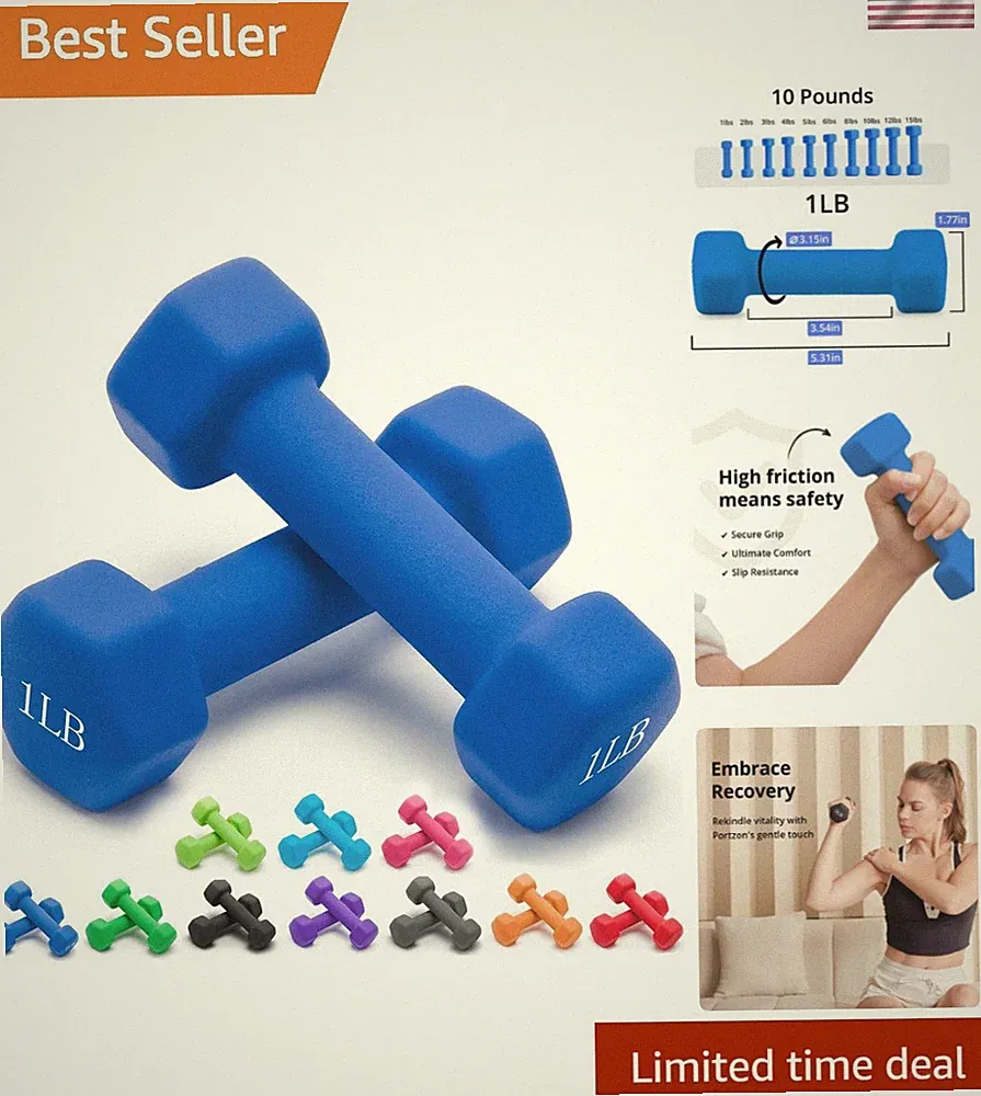 Weights Dumbbells 10 Colors Options Compatible with Set of 2 Set,1-15 LB, Ant...