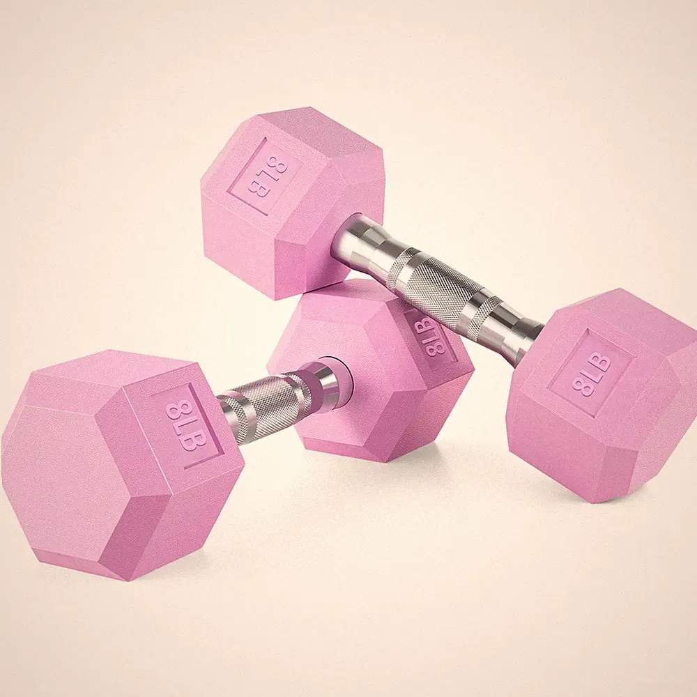 Weights Dumbbells Pink Colors with Set of 2 Neoprene/Rubber Dumbbells,1-15 LB...