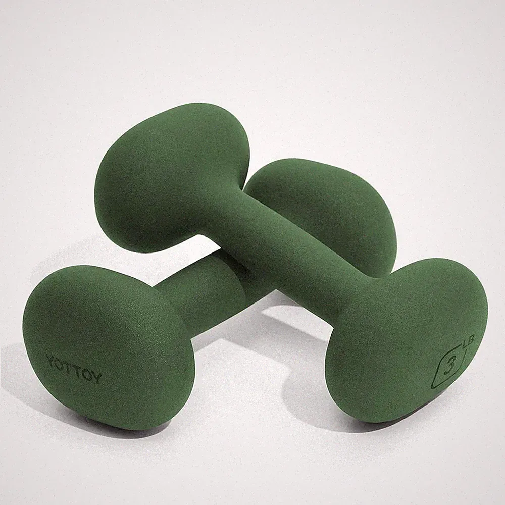 Weights Dumbbells Set for Women3 Pound Dumbbells Set of 2 Non-Slip Hand Weigh...