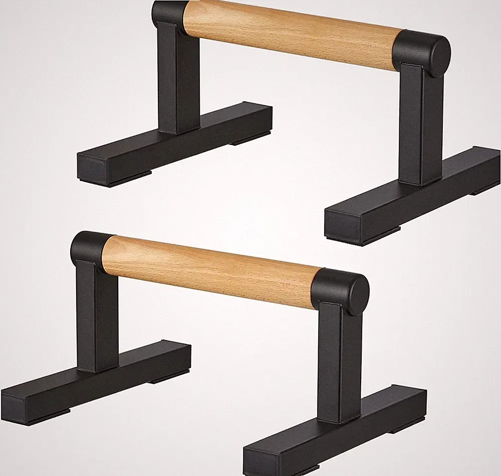 Wood Triangle Push Up Bars for Floor, Strength Training Pushup Stands Paralle...