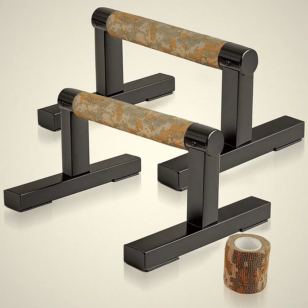 Wooden Calisthenics Parallettes Bars, Push up Handles Floor, Strength Trainin...