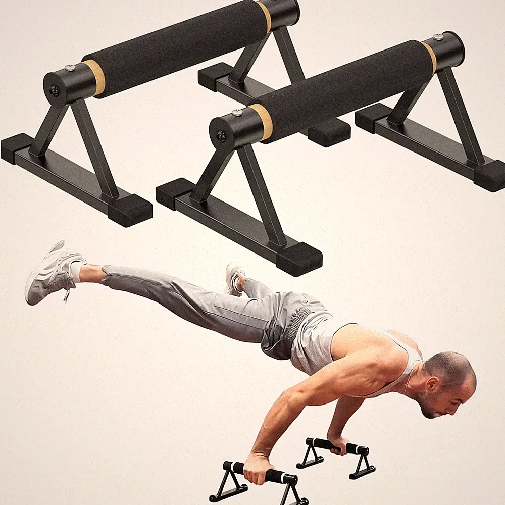 Wooden Parallettes Push Up Bars, Solid Wood Parallel Bars with Anti-Slip Grip...