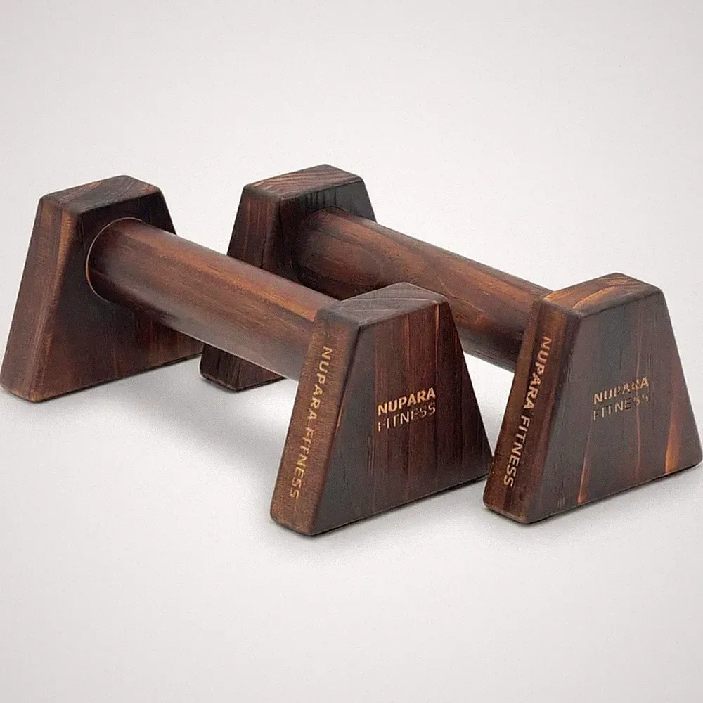 Wooden Push Up Bars - Calisthenics Equipment for Core and Upper Body Strength...