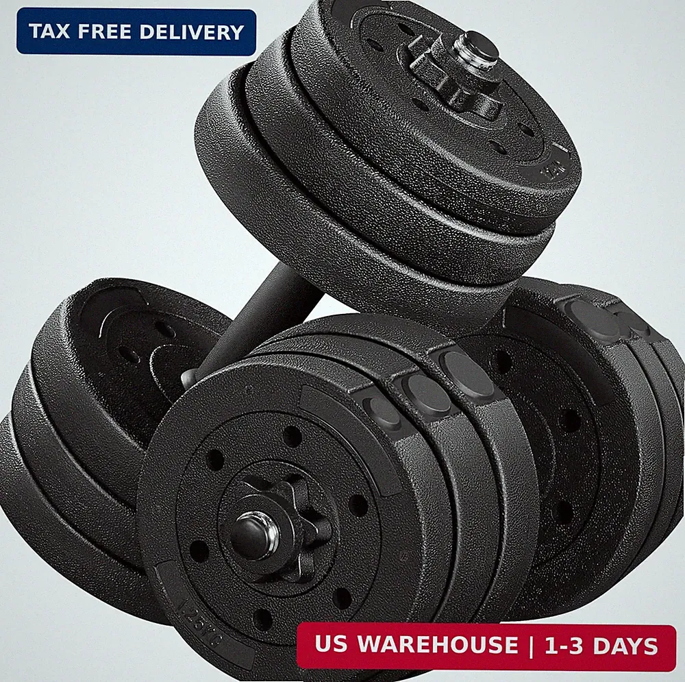 Yaheetech Adjustable Dumbbell Set Free Weights with Spinlock Collars, Black | Co