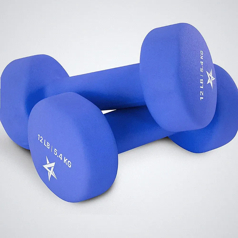 Yes4All 12 Pound Hex Dumbbells,1 Pair Neoprene Cast Iron Hand Weights (Open Box)