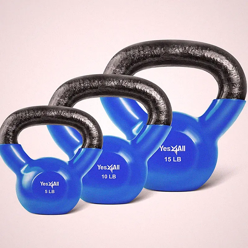 Yes4All 15 25Lbs Kettlebell Vinyl Coated Cast Iron For Dumbbell Weights