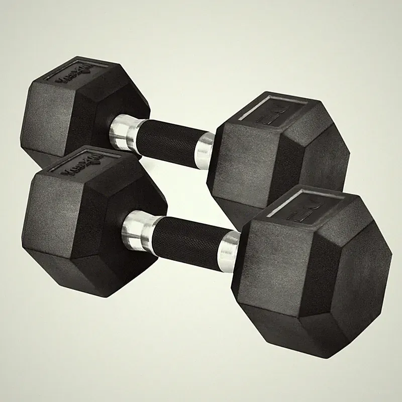 Yes4All 20 Lbs Pair Rubber Encased Exercise Fitness Hex Dumbbell Set Hand Weight
