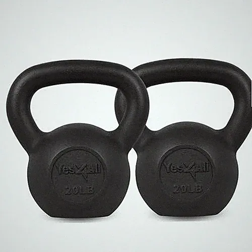 Yes4All 20lb Kettlebell Set of 2 Cast Iron for Dumbbell Weights Exercises