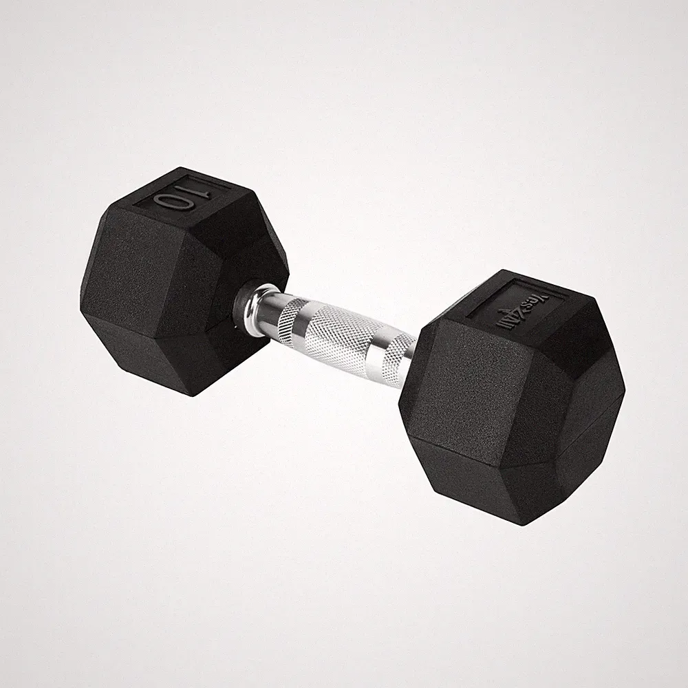 Yes4All 25lb Hex Dumbbell, Single Rubber Coated Cast Iron Weight for Home Gym