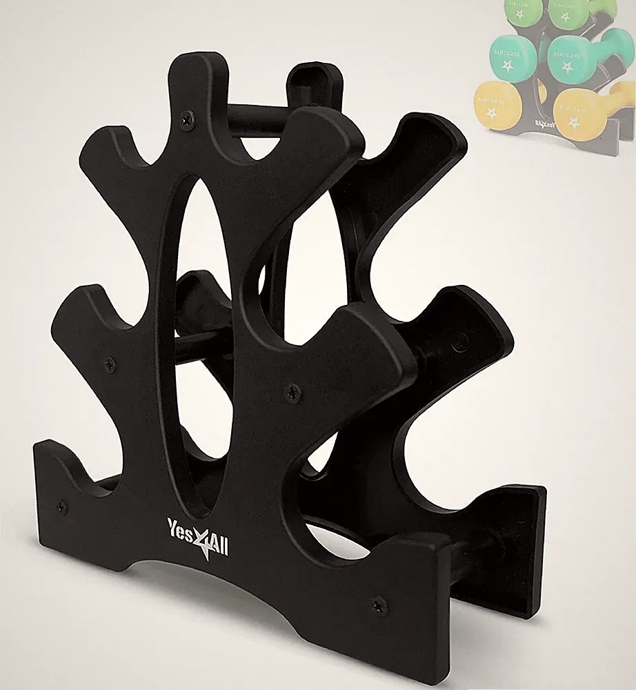 Yes4All 3-Tier Dumbbell Rack, Compact Plastic Weight Stand for 1-8 LB...